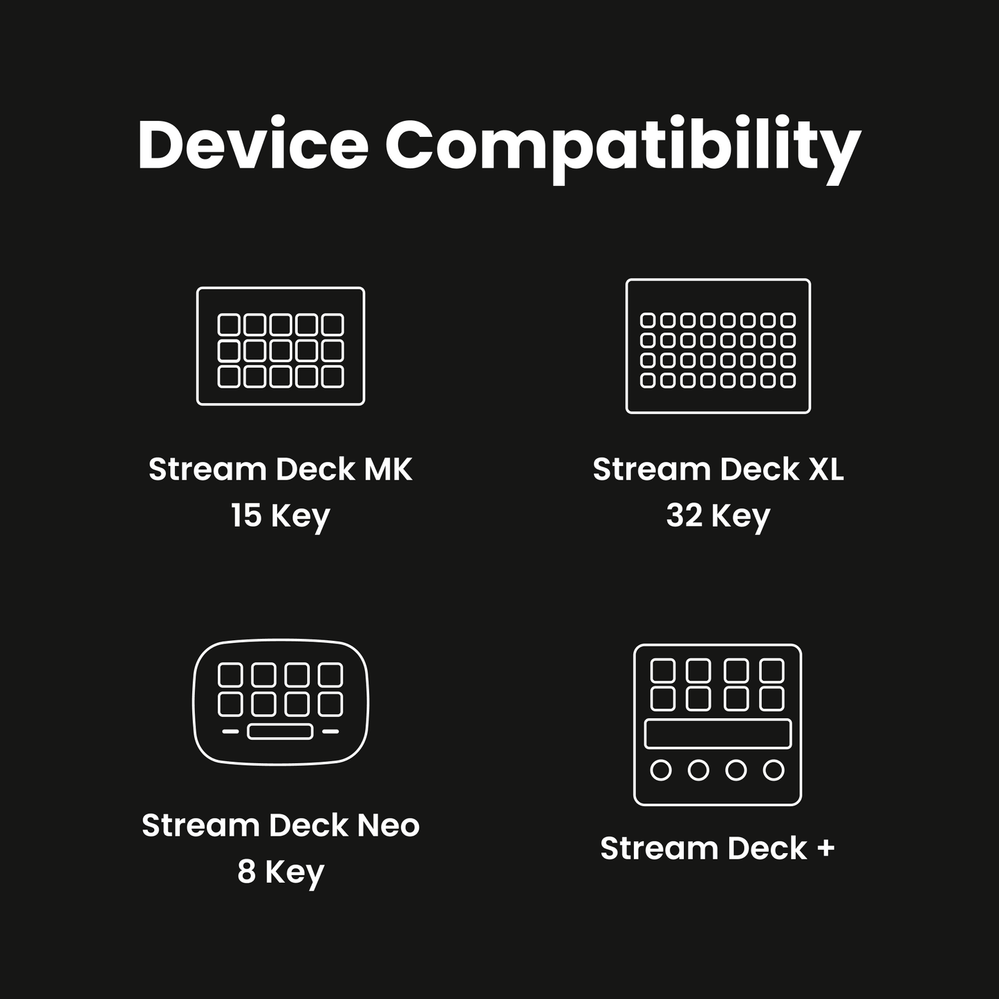 Compatible with Stream Deck MK, Stream Deck XL, Stream Deck Neo & Stream Deck +