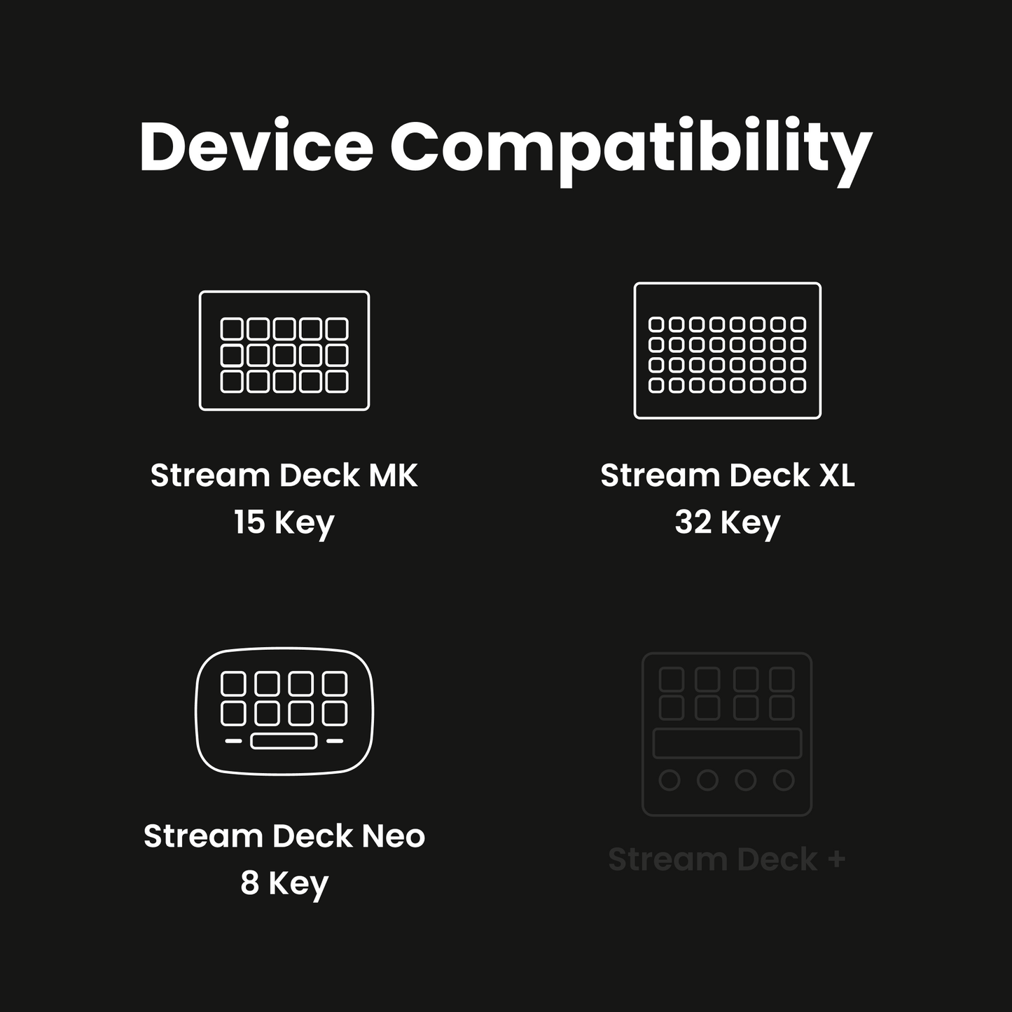 Compatible with Stream Deck MK, Stream Deck XL and Stream Deck Neo