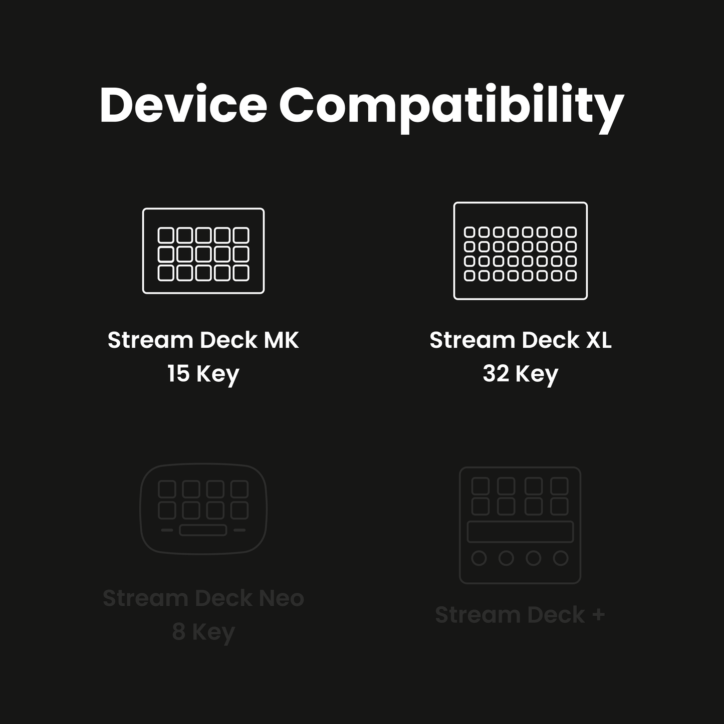 Compatible with Elgato Stream Deck MK and Stream Deck XL