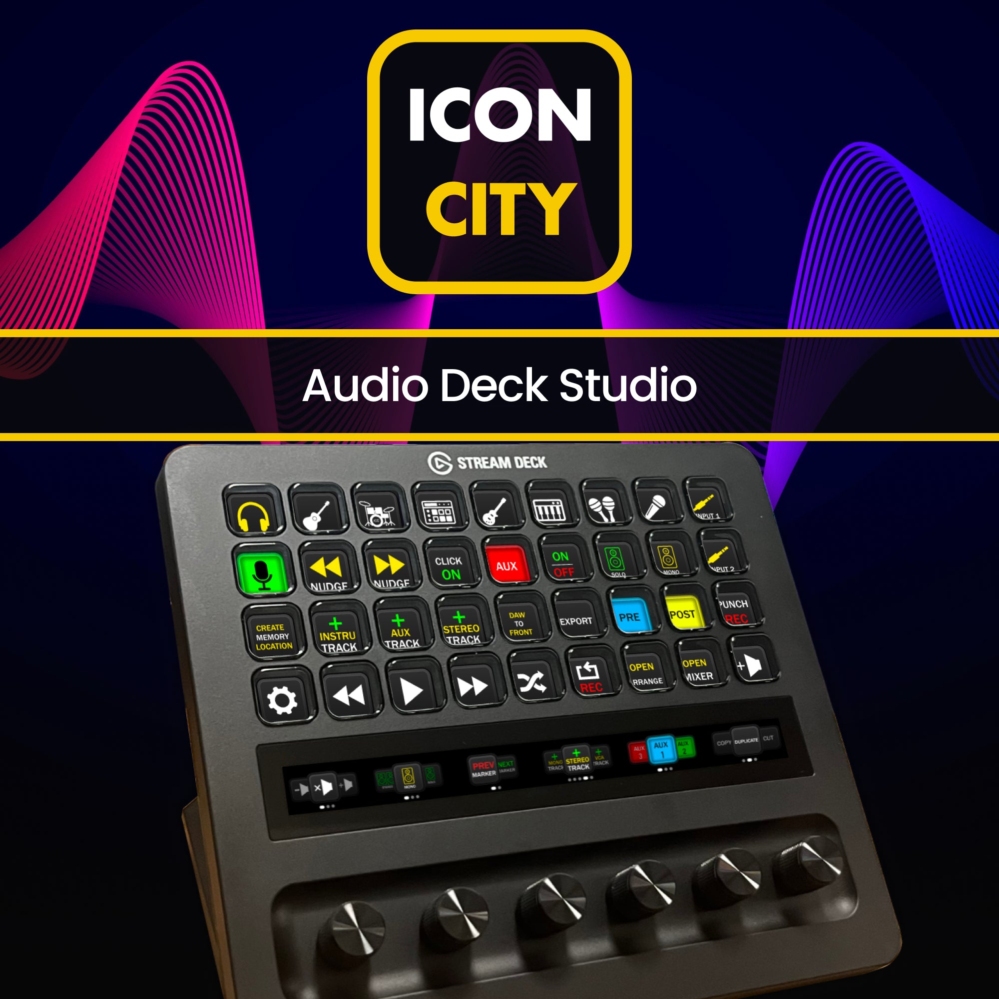 Audio Deck Studio for Stream Deck + XL - icon pack - iConCity.com