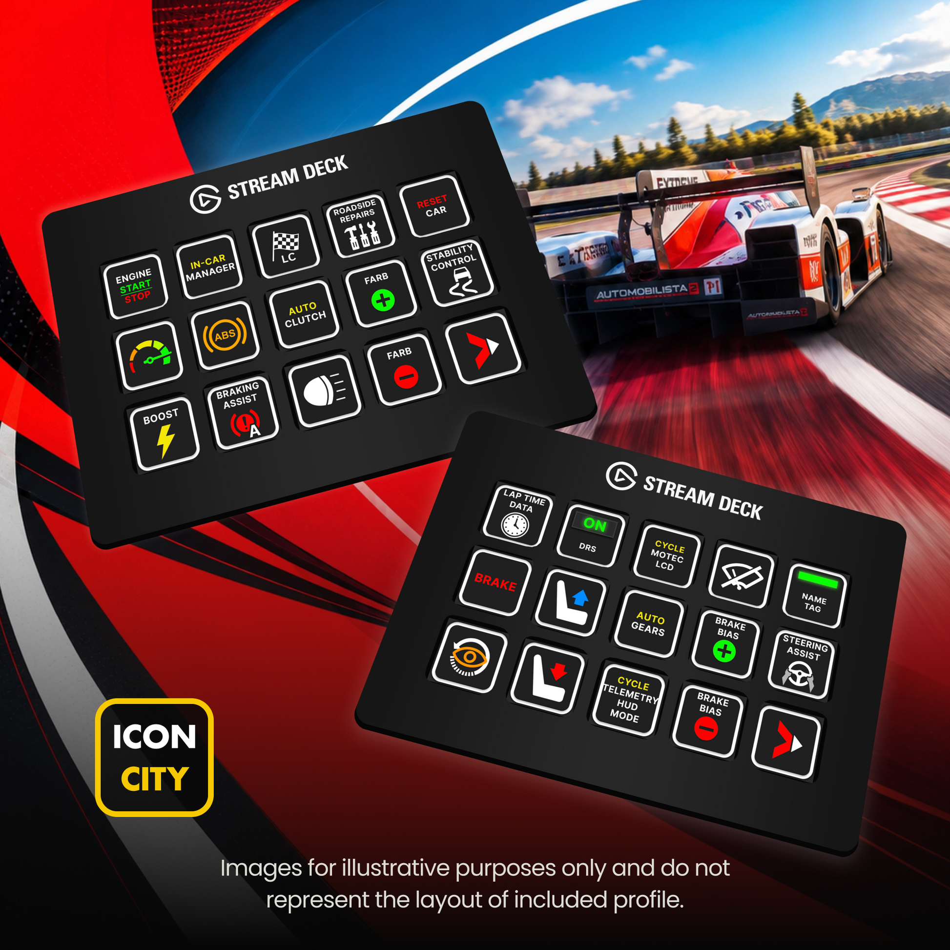  Automobilista 2 - Stream Deck icons and profiles by iConCity.com 