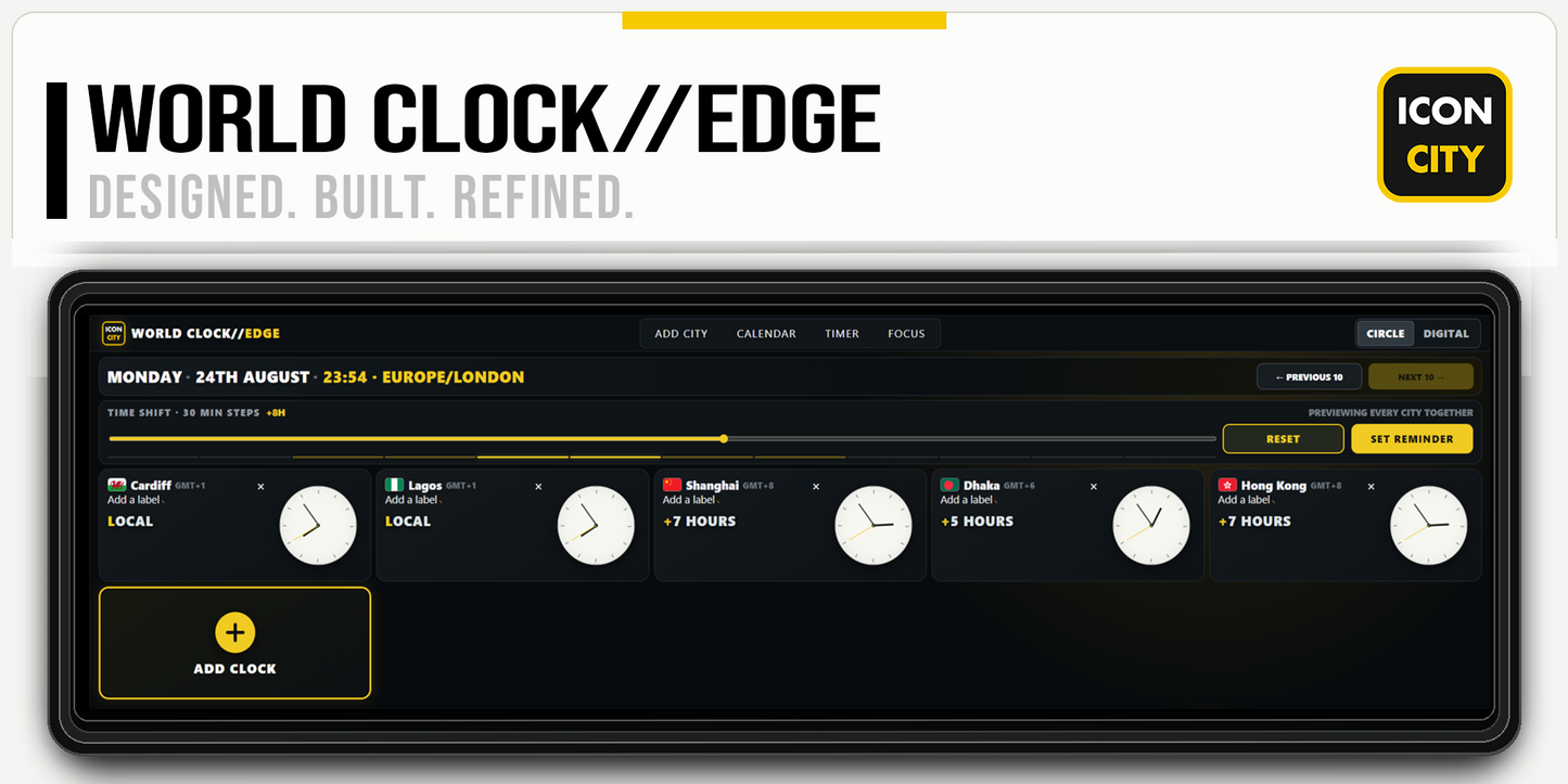 World Clock//EDGE XE