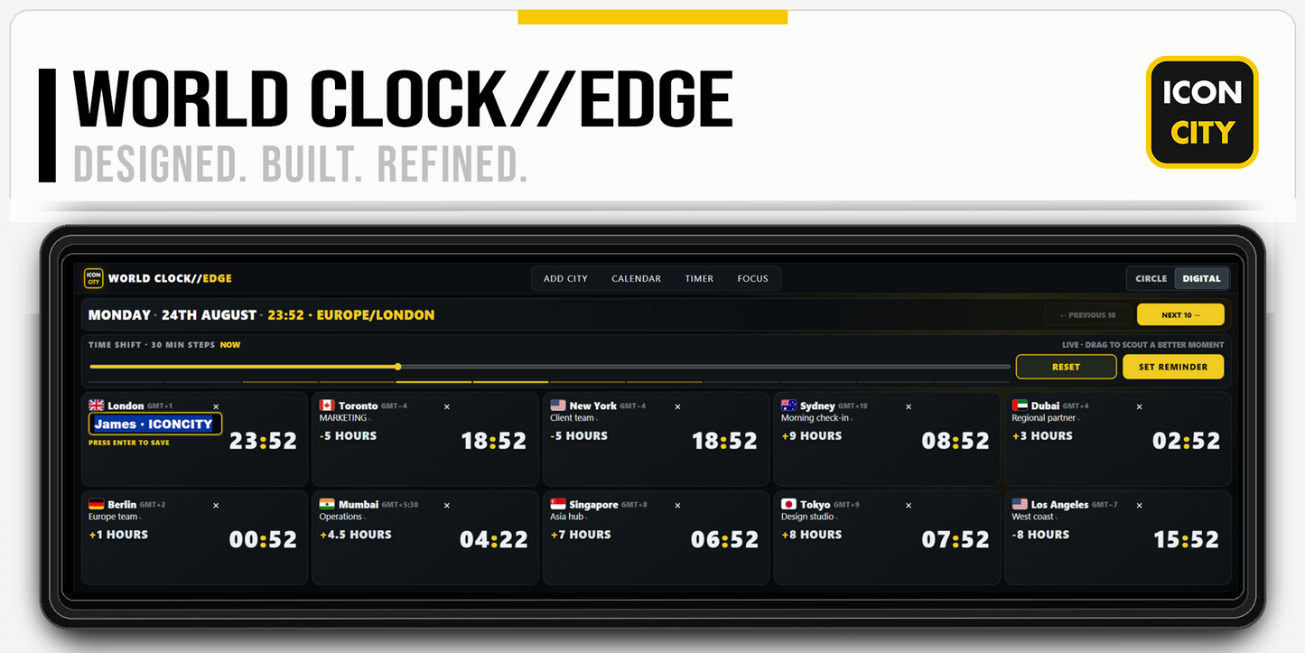 World Clock//EDGE XE