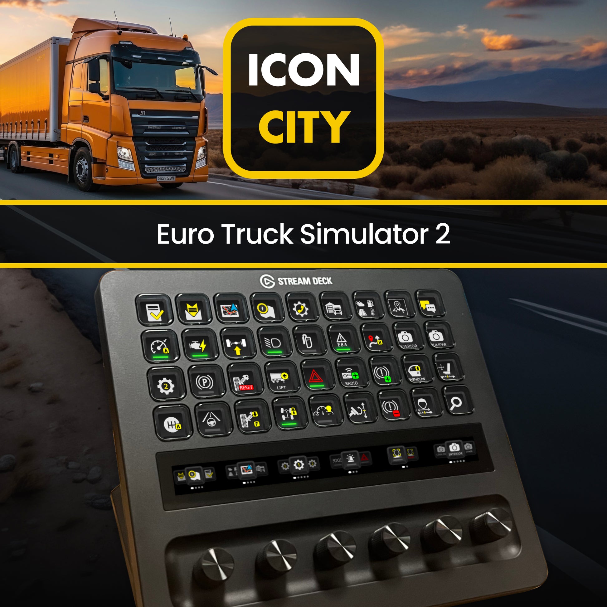 Euro-Truck-Simulator 2 + XL Stream Deck by iConCity.com 