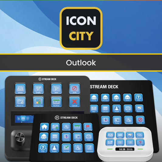 Outlook for Stream Deck Neo, 15 32Xl and Stream Deck + from iConCity.com 