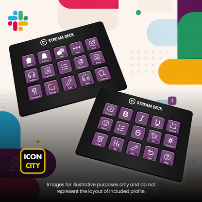 Slack for Elgato Stream Deck 15 32 - Neo and Stream Deck + by iConCity.com 