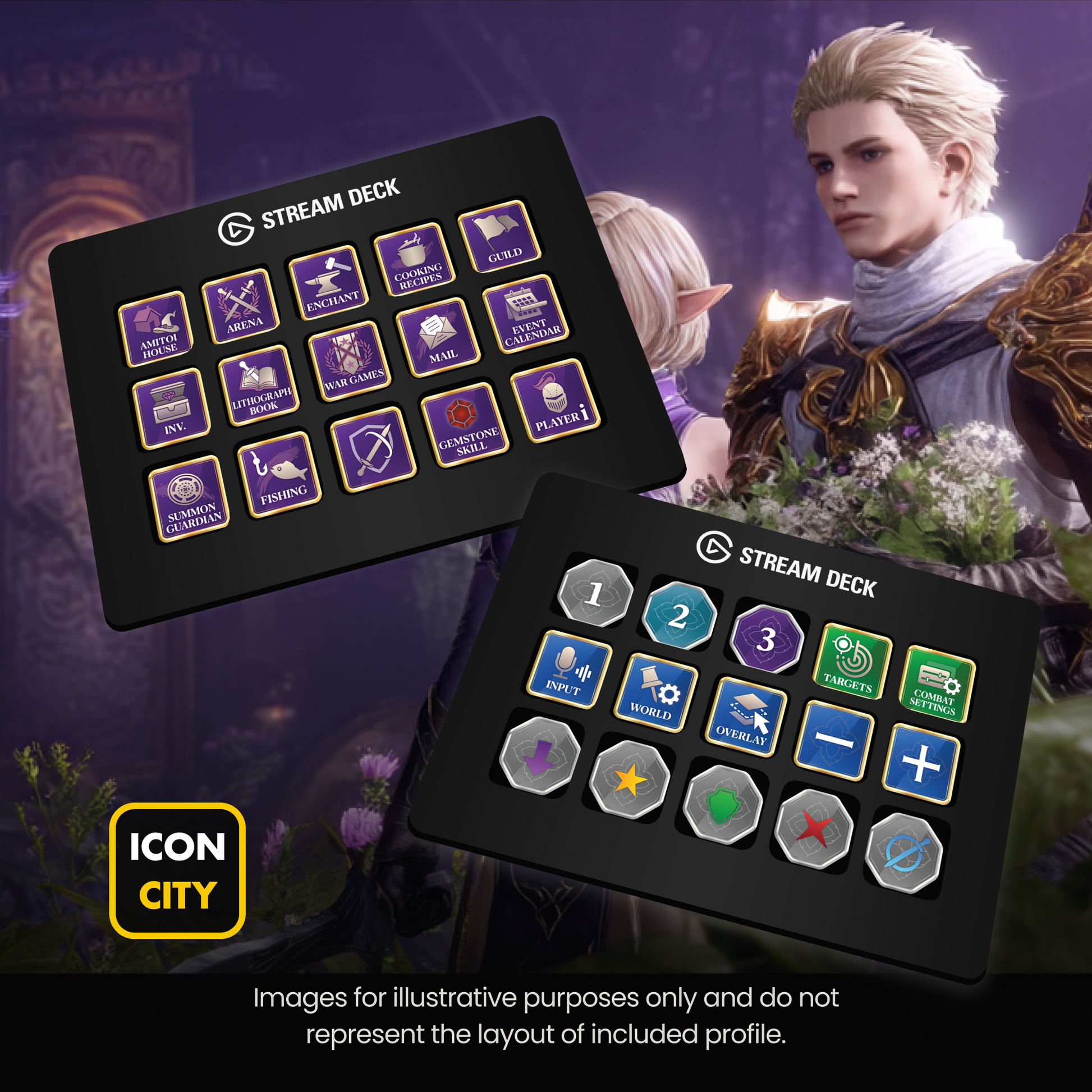 2 Stream Decks showing Throne and liberty by iConCity 