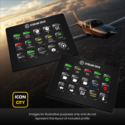 X-Plane 12 featured on Elgato Stream Deck by iConCity.com 