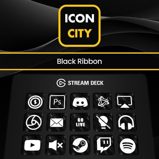 Black Ribbon icon pack