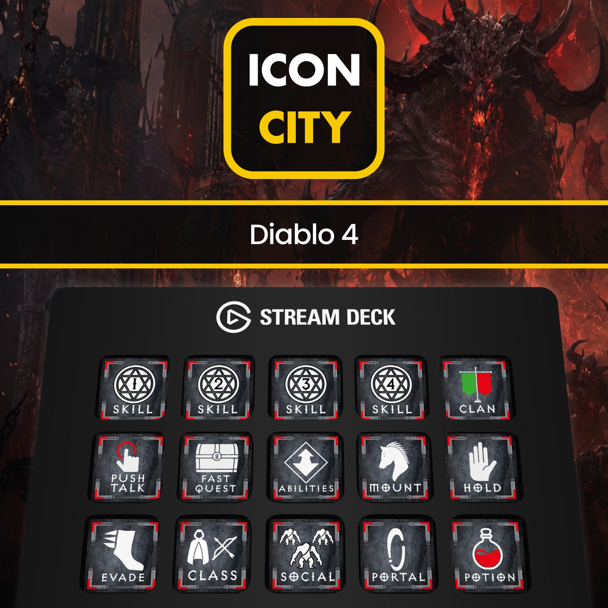 Diablo 4 - 70 Icons for Elgato Stream Deck - Profiles for Neo, 15 and ...