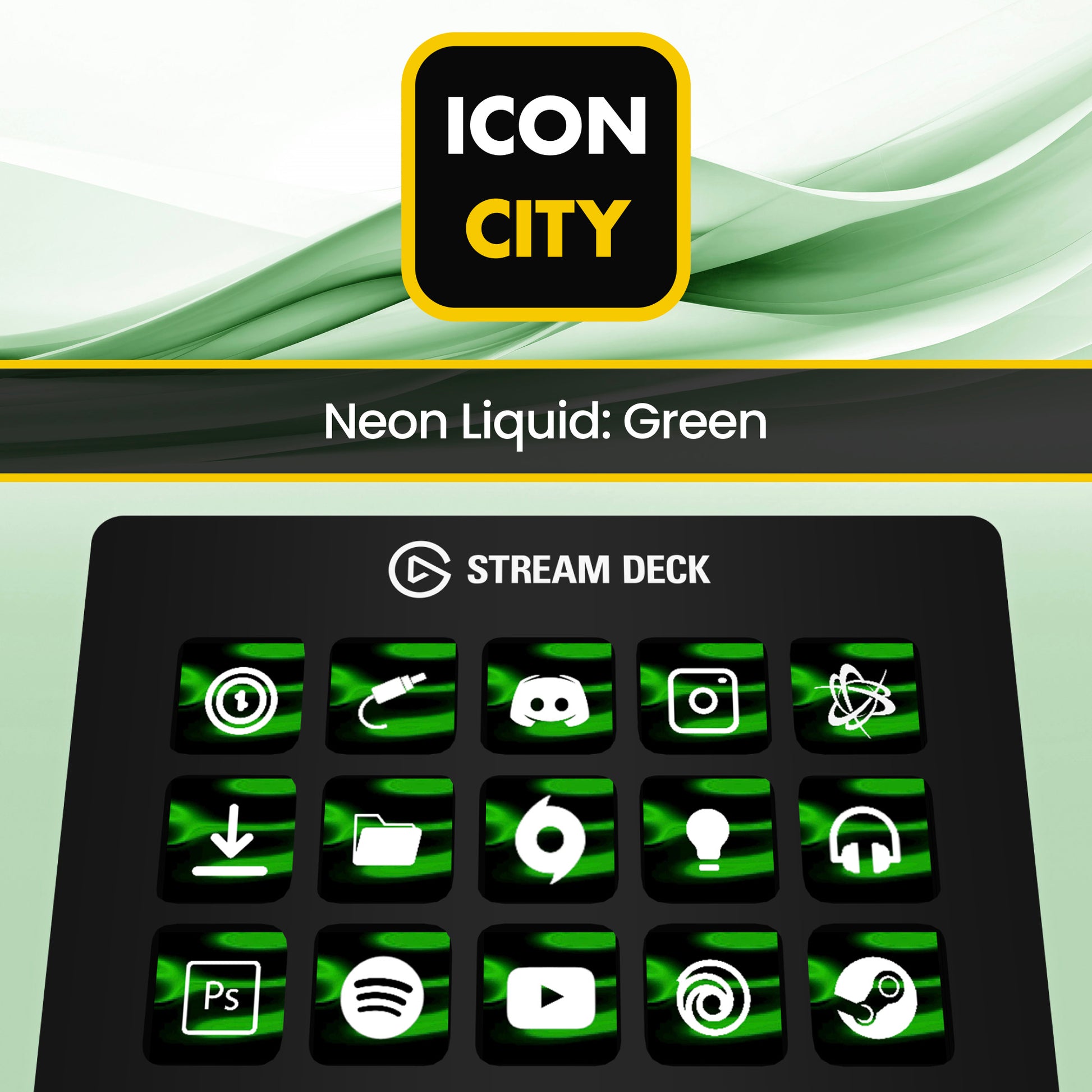 Neon Liquid: Green icon pack