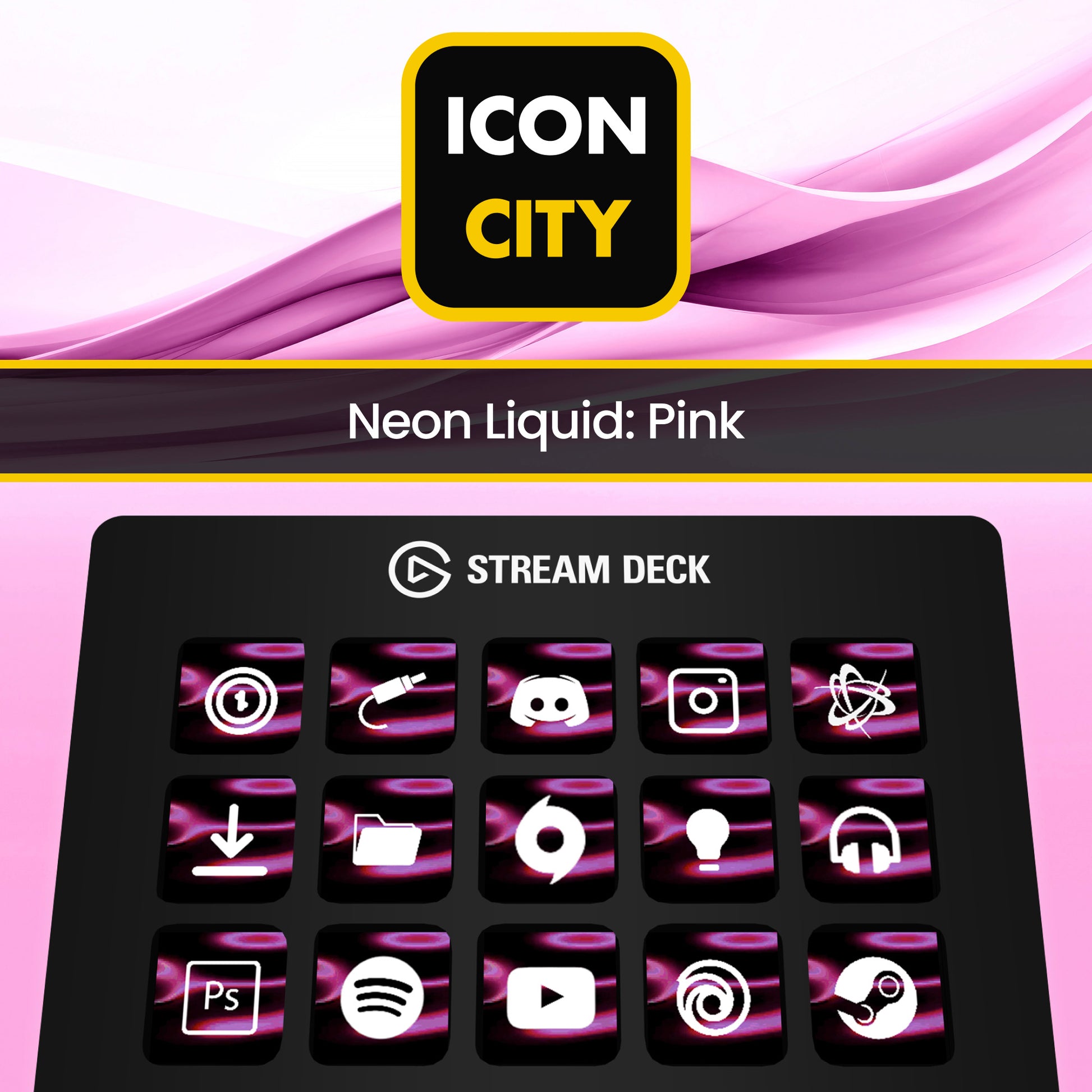 Neon Liquid: Pink icon pack