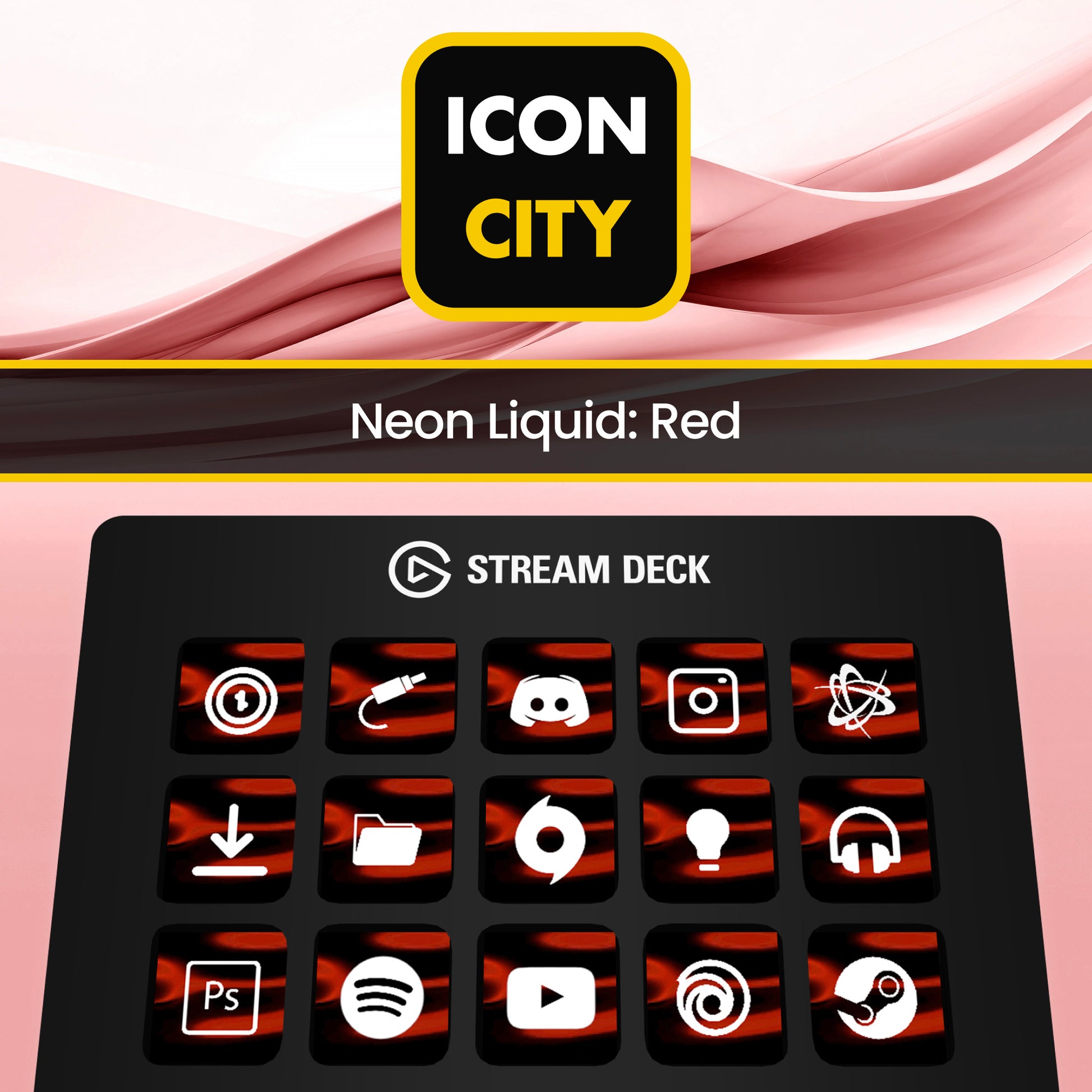 Neon Liquid: Red icon pack