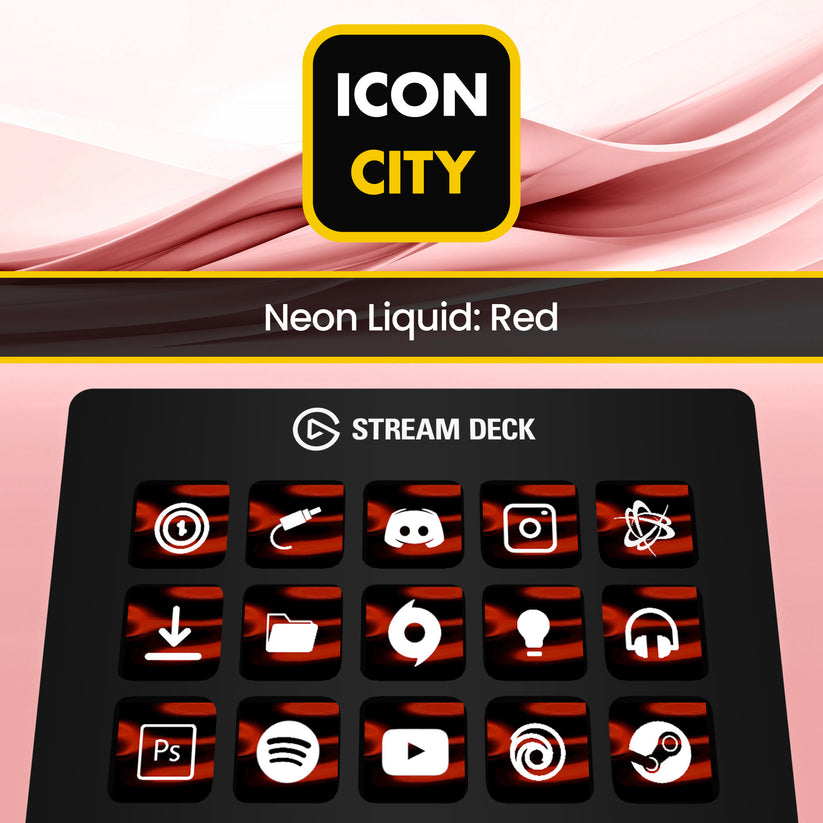 Neon Liquid: Red - 60 Animated Icons for Elgato Stream Deck – iConCity.com