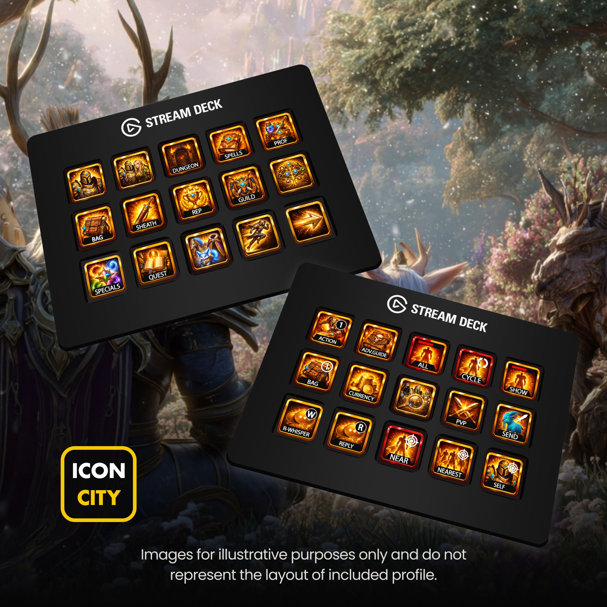World of Warcraft - 150 Icons for Elgato Stream Deck 15 & 32 key ...
